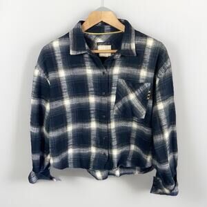 Scotch & Soda Cropped Flannel Shirt Women’s M Cozycore Cabincore Elevated Casual